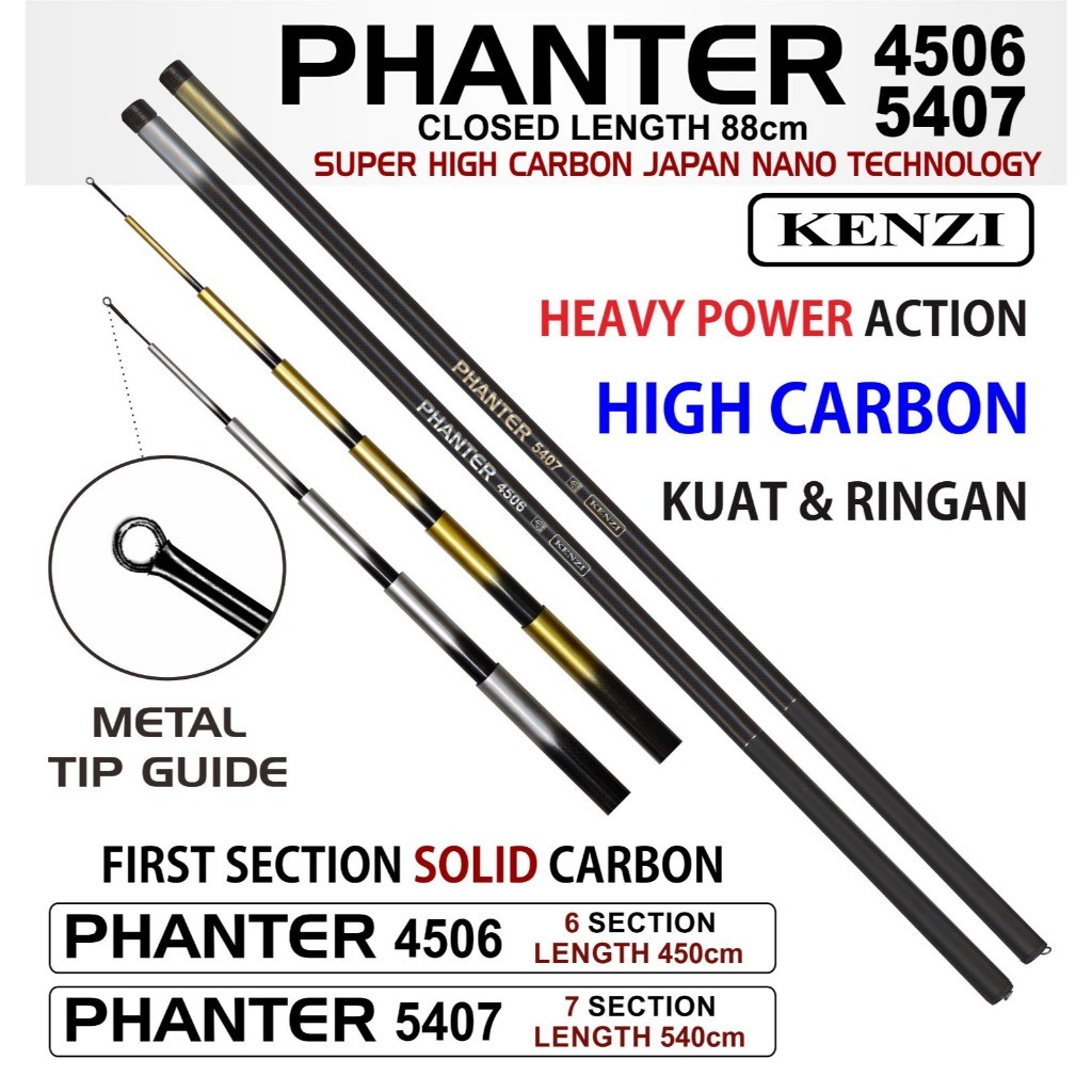 OLAHTRACK JORAN TEGEK KENZI PHANTER 4506 5407 High Carbon Metal Tip Guide Heavy Power Action