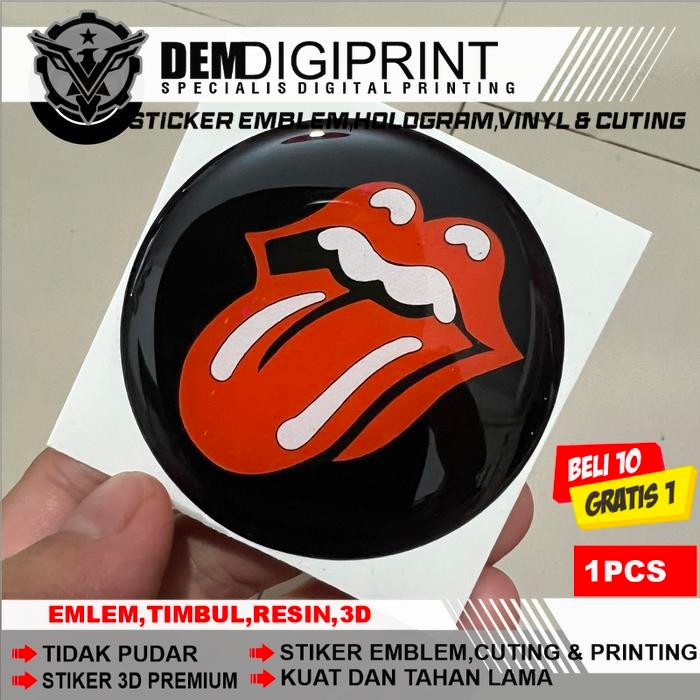 Stiker timbul rolling stones