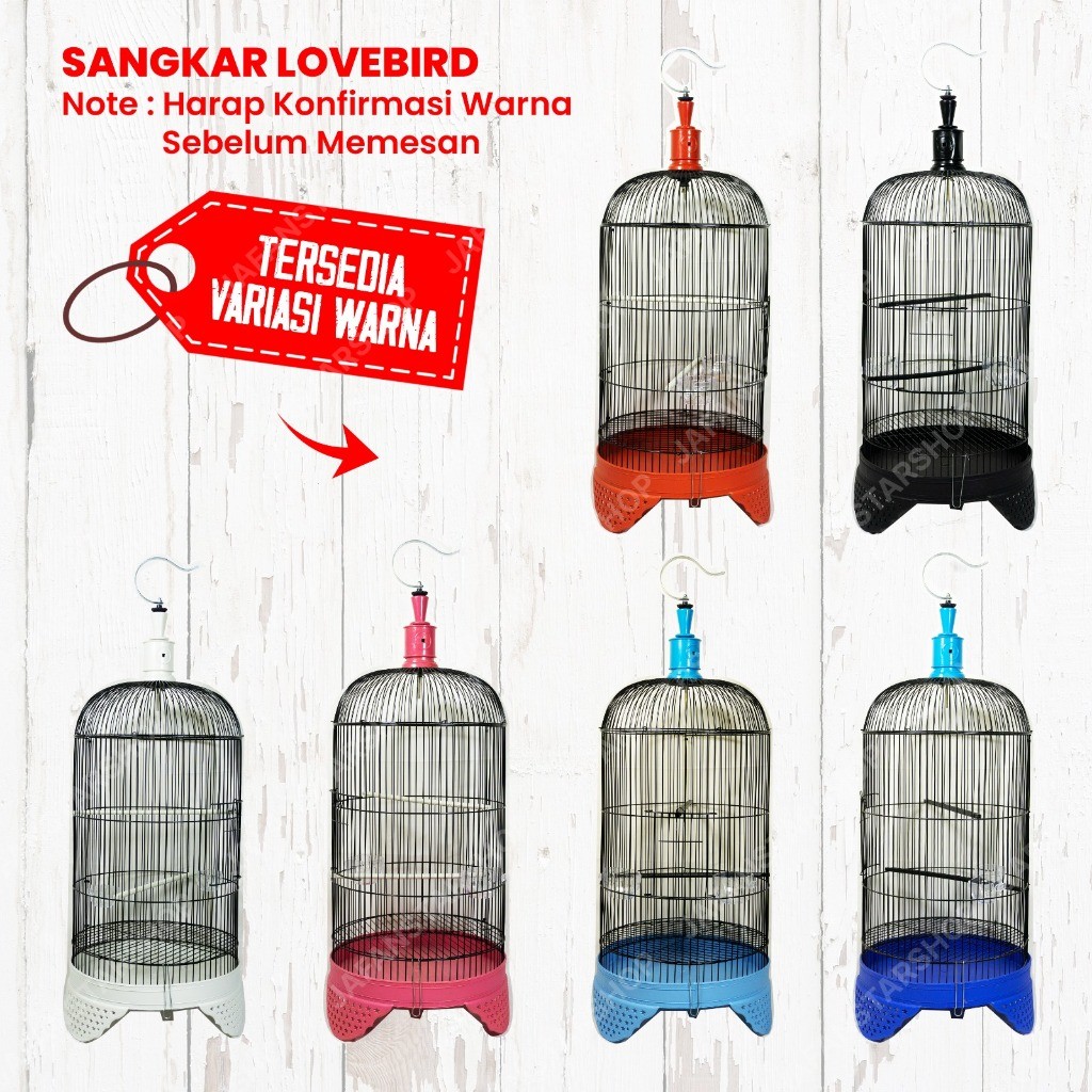 HALHIMAH Kandang Love Bird  Sangkar burung Love Bird kenari Parkit 33 Cm Besi Tebal
