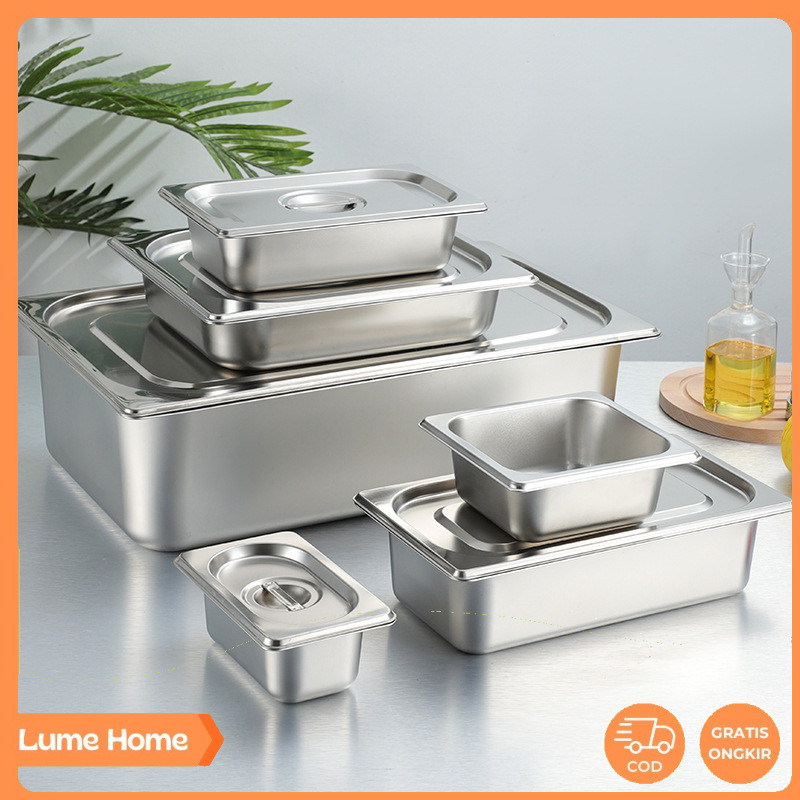 Food Pan Wadah Makanan Stainless Steel / Food Pan Stainless / Food Container Stainless Tanpa tutup /