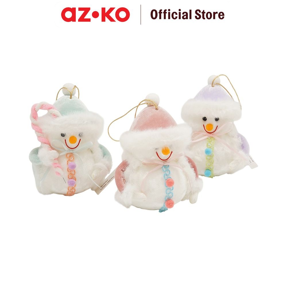 AZKO Noelle Set 3 Pcs Hiasan Gantung Natal Christmas Snowman Hat - Mix Hiasan Natal Pernak Pernik Na