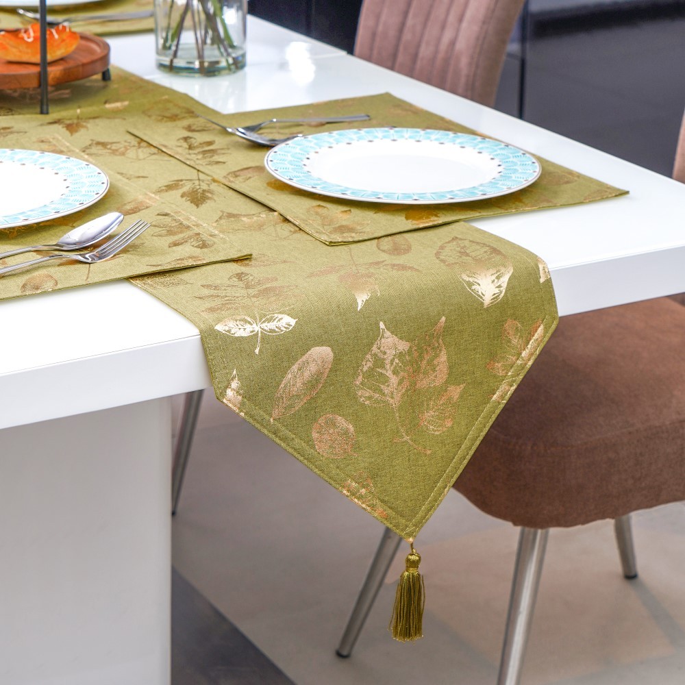 Informa Table Runner Set 5 pcs Foil Print 025 Alas Meja Kain Meja Runner Meja Hias Meja