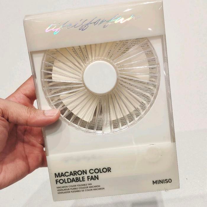 Miniso Kipas Portable / Macaron Color Foldable Fan 1200mAh 3 Speed (BLUE / PURPLE / BEIGE / PINK) - 