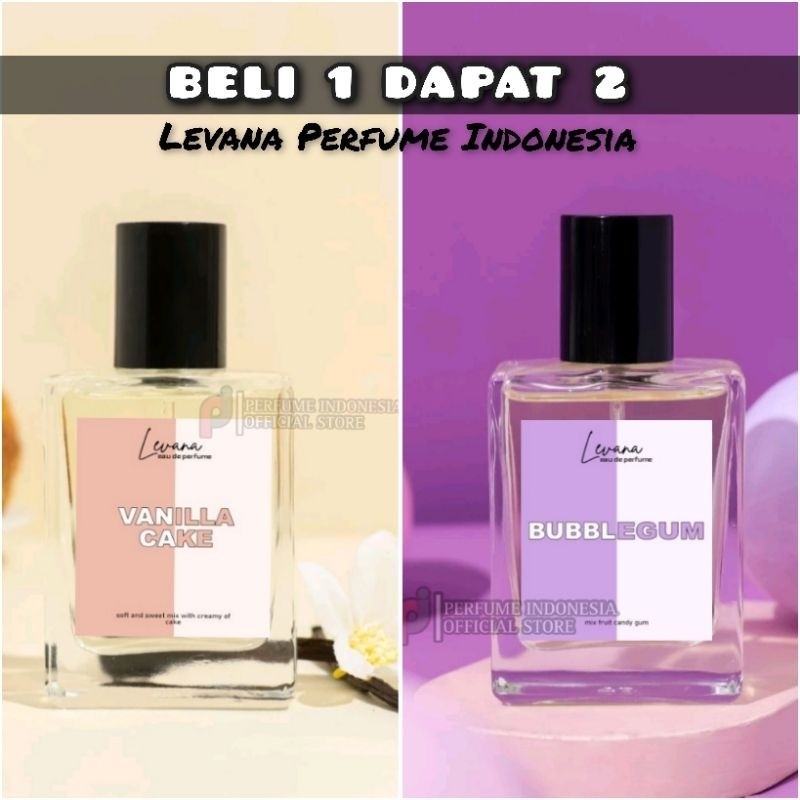 Ready_Stock BELI 1 DAPAT 2 - LEVANA PARFUME Vanilla Cake + Bubblegum - 35ml Parfume Pria Wanita Unis