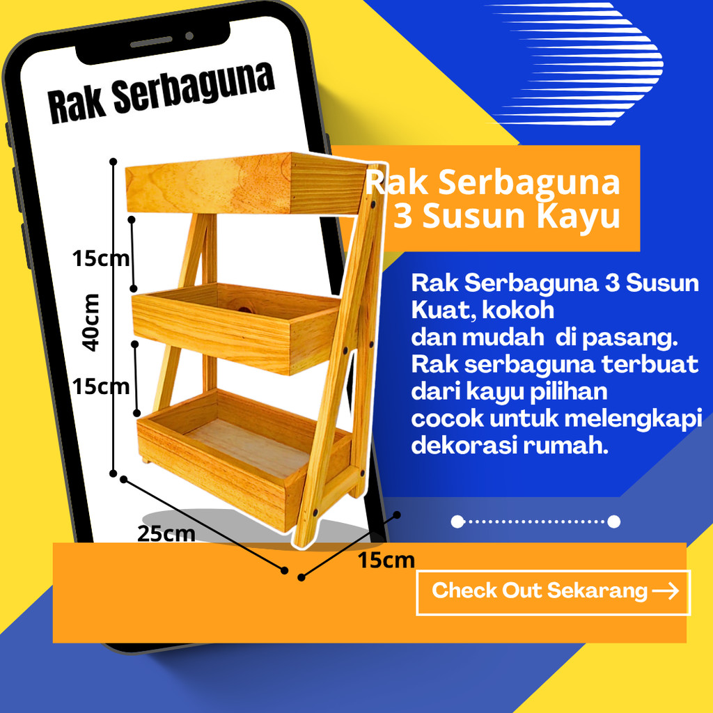 Rak Bawang Susun KAYU JATI Gratis Stiker Tempat Telur Bumbu Dapur Unik Aesthetic Kualitas Premium