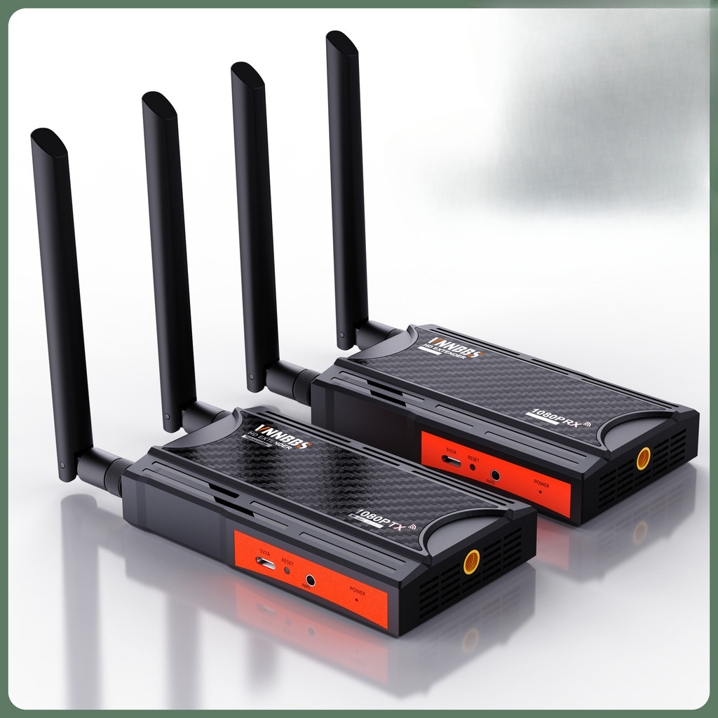 VNNBBS Wireless Video Transmitter and Receiver 250m 1080P Wireless Extender Loop-Out IR Remote Contr