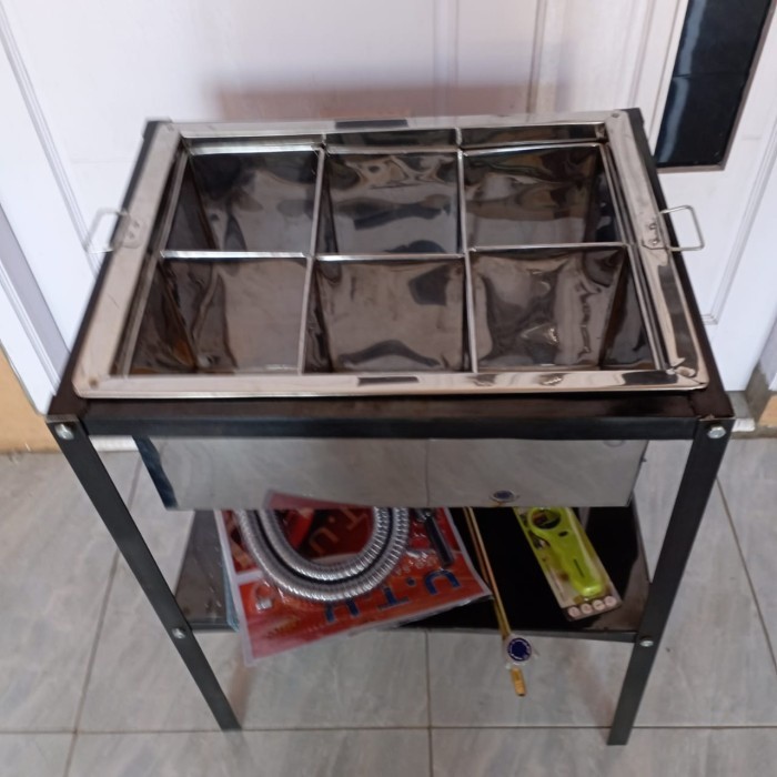 Panci odeng sekat 6 loyang/panci takoyaki 1set boot meja lengkap