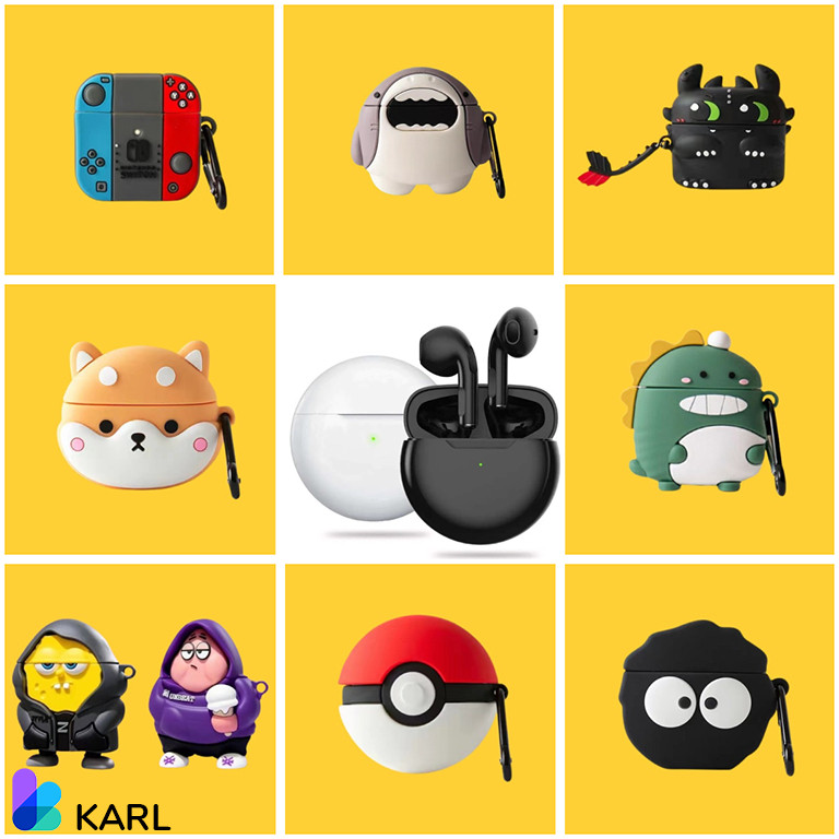 Bisa COD Terlaris Case Pro 6 / Robot Flybuds T10 / Lenovo HT38 / I63 TWS / Airbuds J6 Soft Case Char