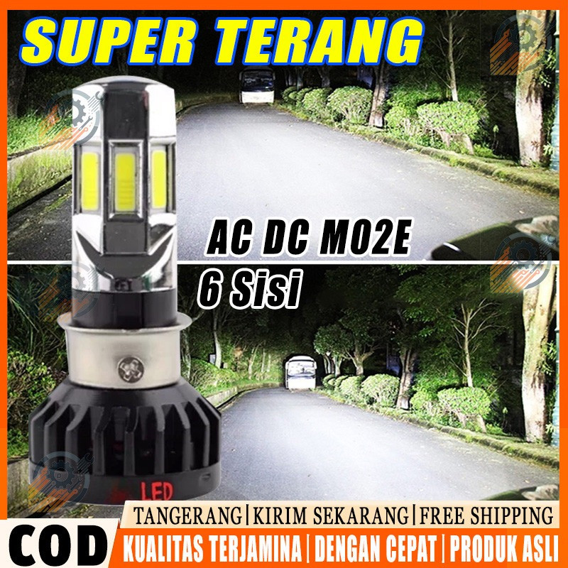 Lampu Led Motor 6 Sisi M02E Bergaransi Original 35 Watt/Lampu LED Motor H4 H6 6 Sisi M02E Original B