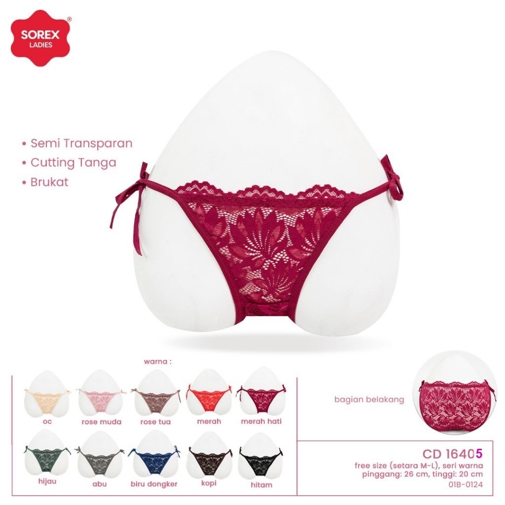 CD Celana Dalam Wanita Semi Transparan Tali Samping CD Sorex Brukat Celana Dalam Tali Adjust Samping
