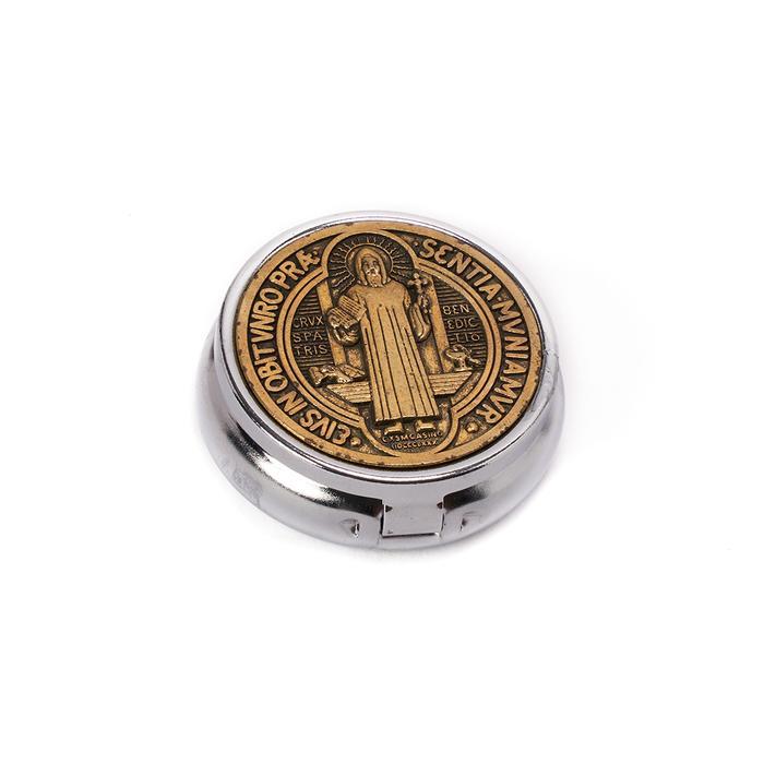 Piksis Besar Besi Besar Kecil Piksis Hosti Katolik Tempat Wadah Hosti - Gold Benediktus by Isabellam