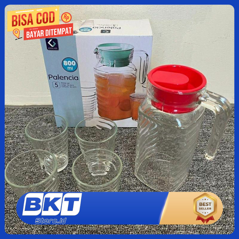 kado pernikahan pitcher set 5in1 teko set gelas polos palencia