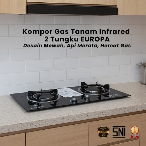 Kompor Gas Infrared / Kompor Gas Tanam Infrared 2 Tungku & Selang Regulator Winn Gas W-900M