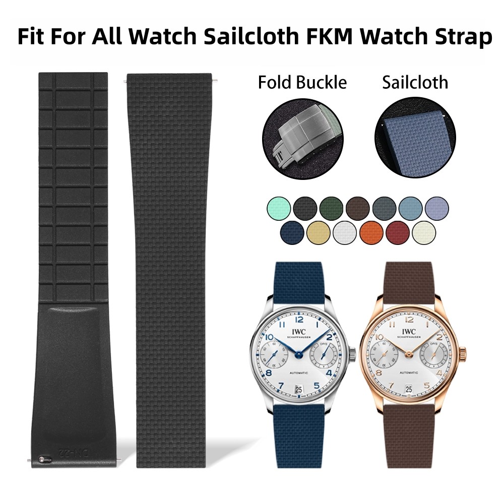 Universal Sailcloth CTS FKM Rubber Quick Release Watch Strap 20mm 22mm Watch Bands Fit For Rolex Cat