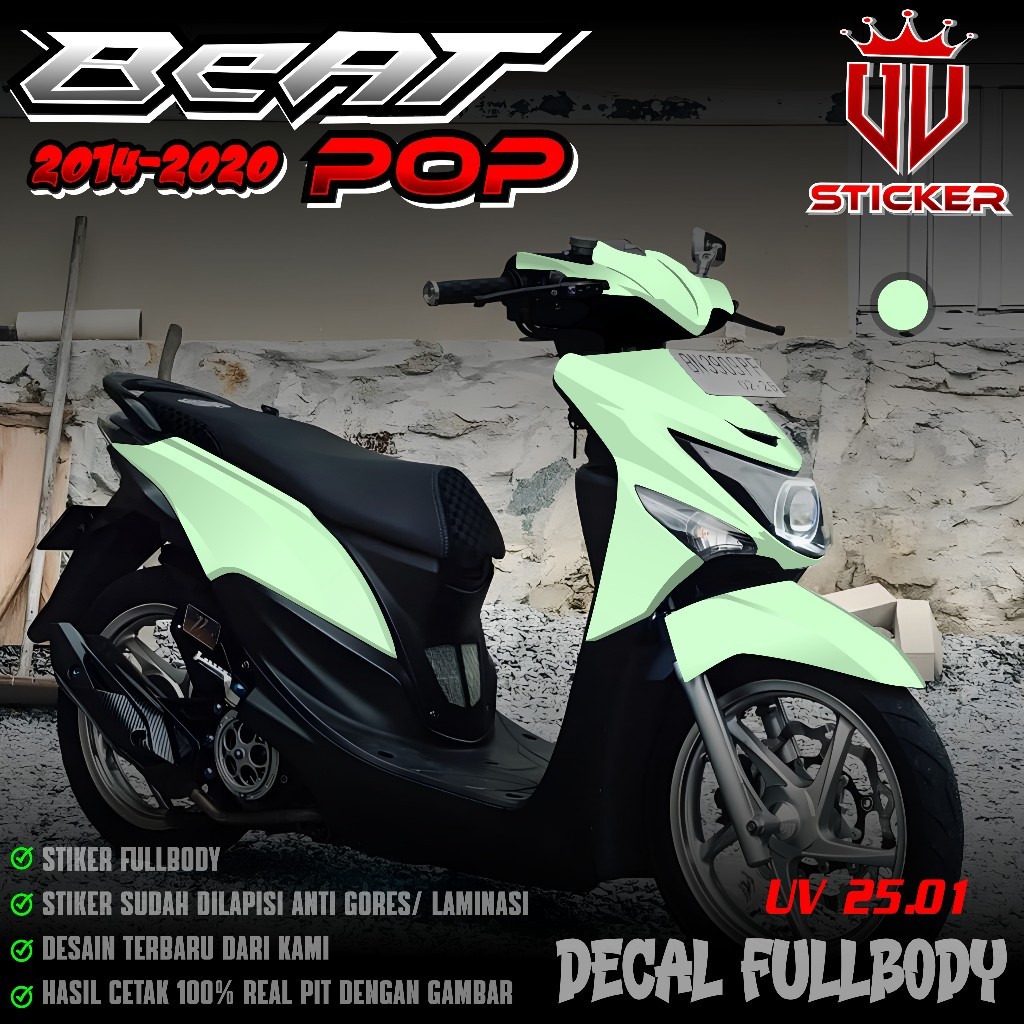 (COD) TERBARU Sticker Decal Full Body Honda Beat POP 2014 2015 2016 2017 2018 2019 2020 - Decal Stic