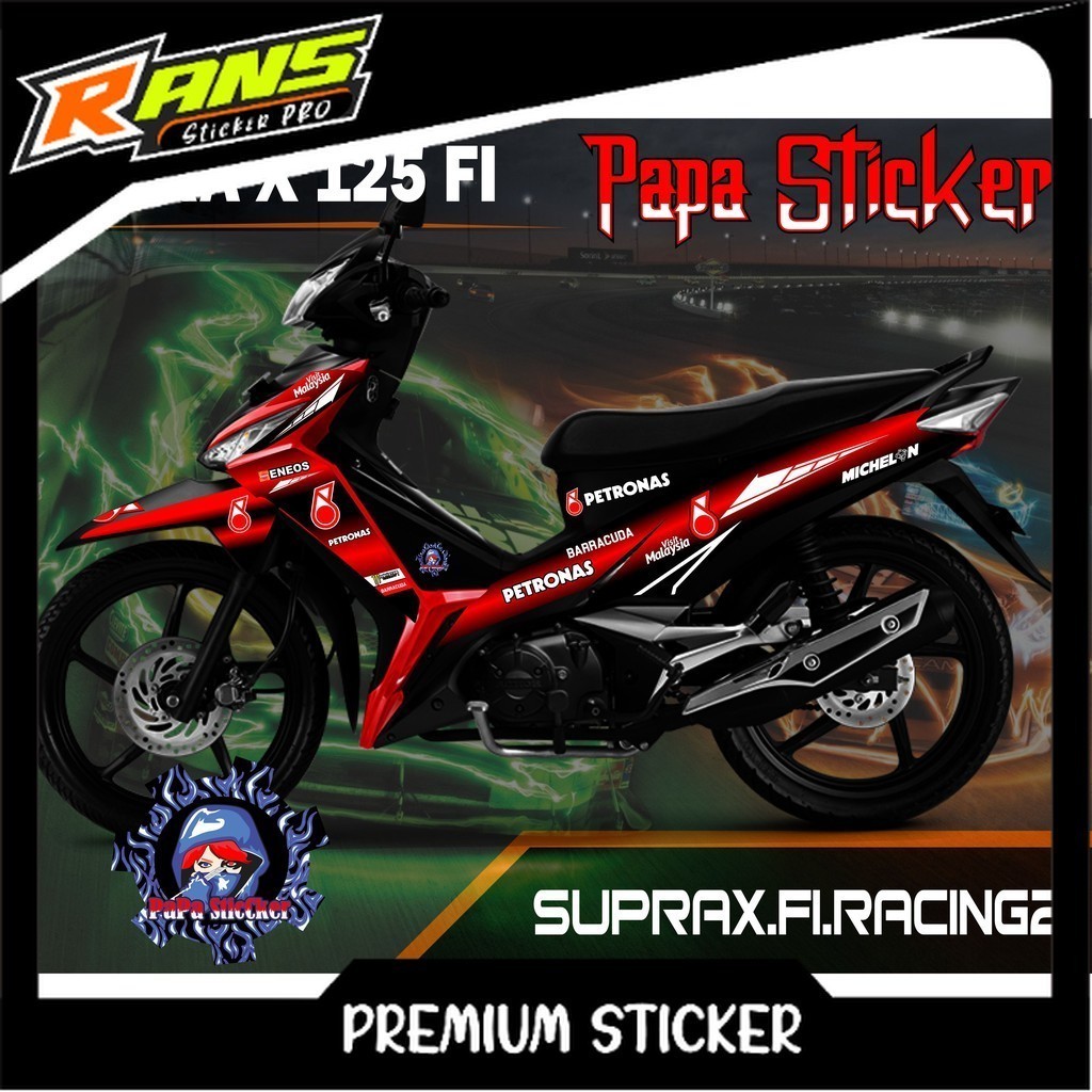Stiker Striping SUPRA X 125 FI - STICKER SUPRA X 125 FI - list variasi PETRONAS racing 02