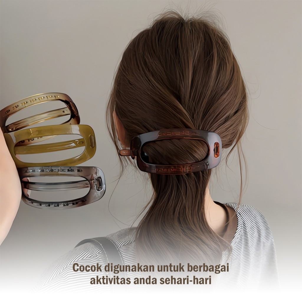 Jedai Rambut Jumbo Korea – Warna Coklat Caramel Elegan, Jepit Rambut Premium & Anti Patah