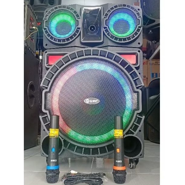 SPEAKER GMC 899K 15 inch box jumbo free 2 microphone wireless