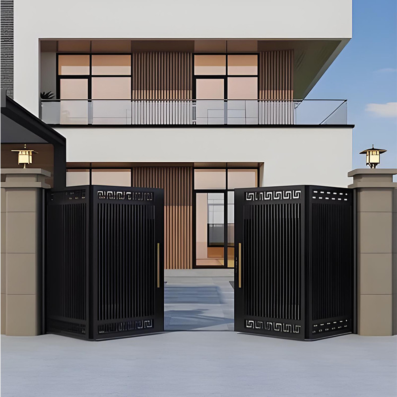 Customized House Garden Aluminium Bifold Gate Villa Aluminum Electric Auto Louver Sliding Folding Ma