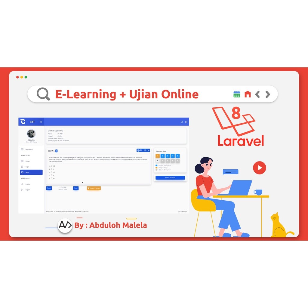 Aplikasi e learning & ujian Online berbasis website Laravel 8/9/10