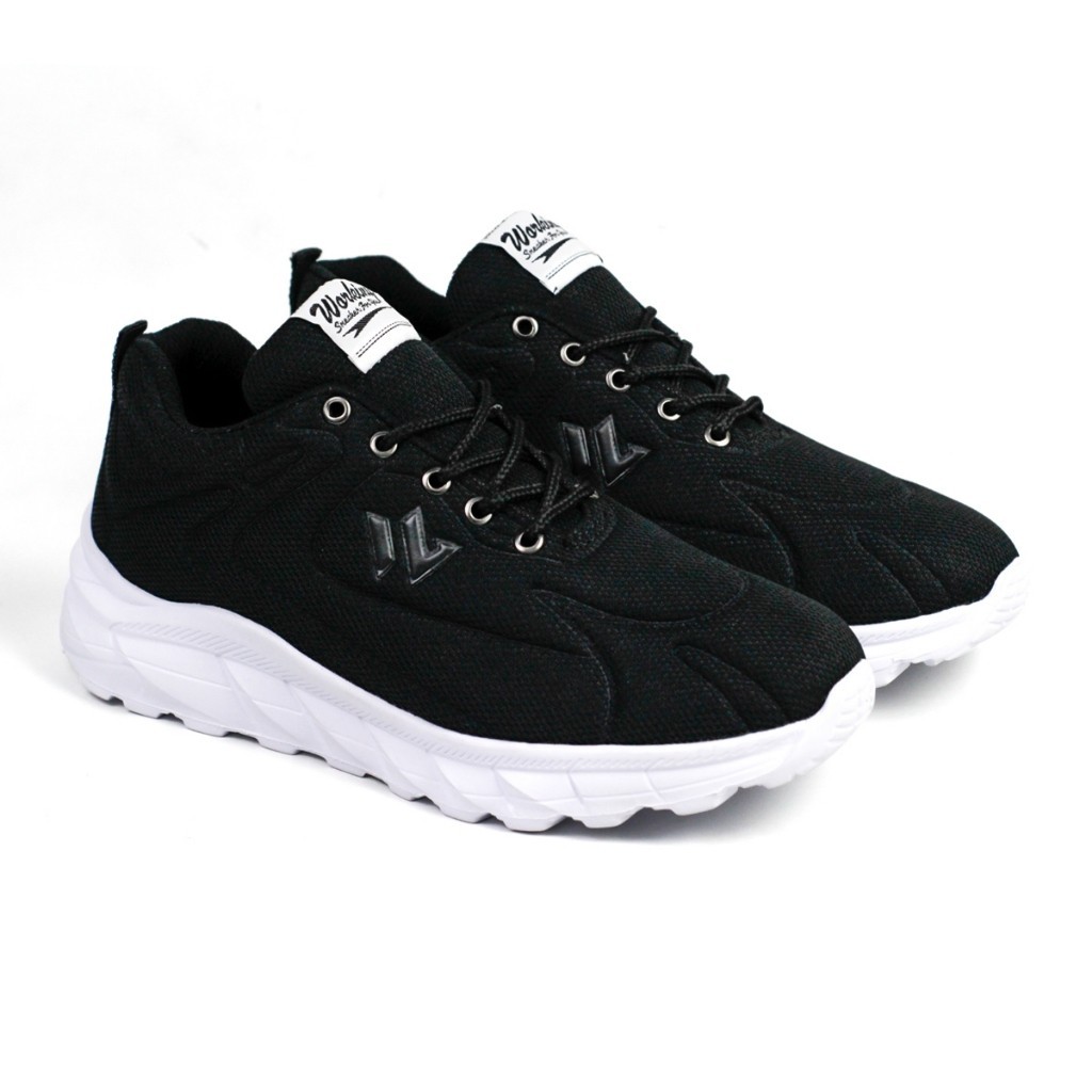 Sepatu Olahraga Casual Running Cewek Laki Laki VEXO Sepatu Sekolah Hitam Polos Pria Wanita Size 36-4