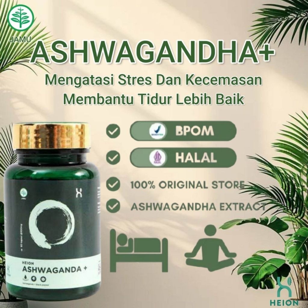 HEION ASHWAGANDHA+ (60 KAPSUL) / ASHWAGANDHA EXTRACT @500MG
