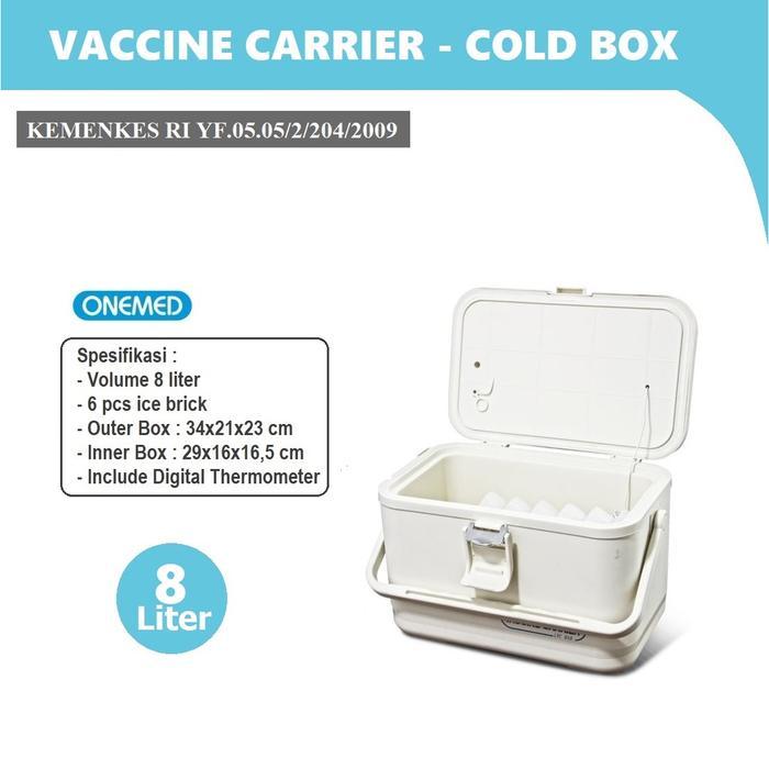 ONEMED Vaccine Carrier 8 Liter Box Pendingin Vaksin | Cool box | Cold Box - Putih