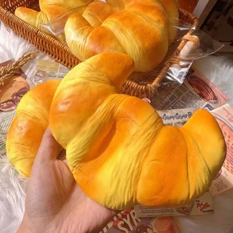 Squishy Croissant Squeeze Slow Rising Stress Relief Toys Super Soft Squeeze Bread  Realistic Simulat