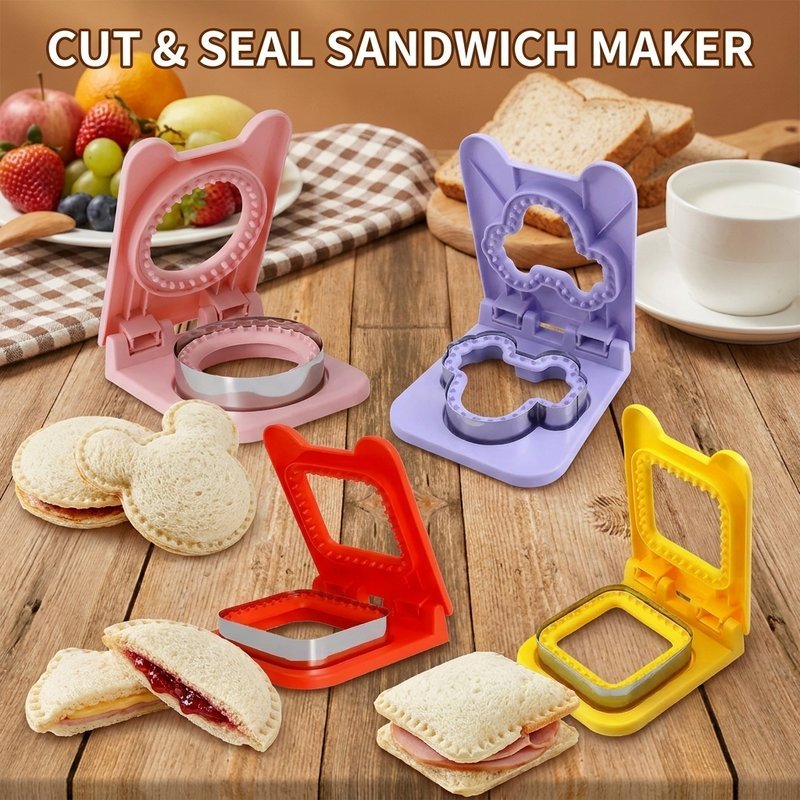 Cetakan roti bakar press Cetakan roti Sandwich Cutter Cetakan roti sandwich tawar Cetakan roti tawar