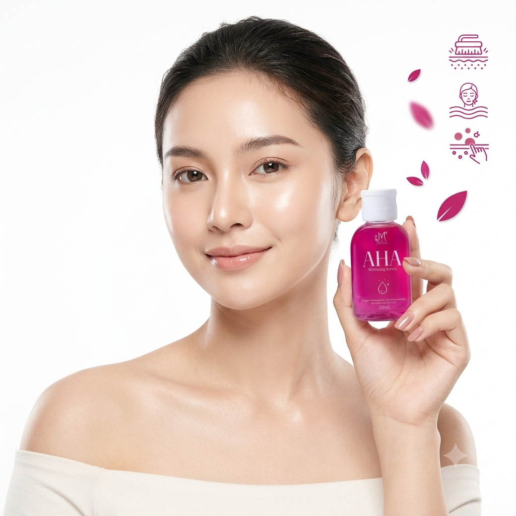 AHA Serum PINK whitening face and body 30ml BPOM