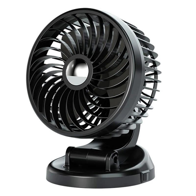 USB 5V 12V 24V Car Fan Portable USB Vehicle Truck Auto Cooler Fan 360° Rotation