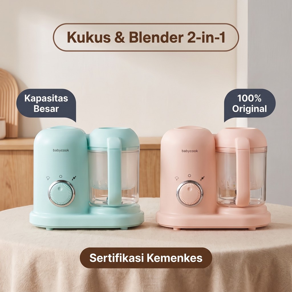 KURU FC2001 Electric Food Chopper Blender Makanan Bayi MPASI Elektrik STARMAS Kaca Mini Chopper Blen