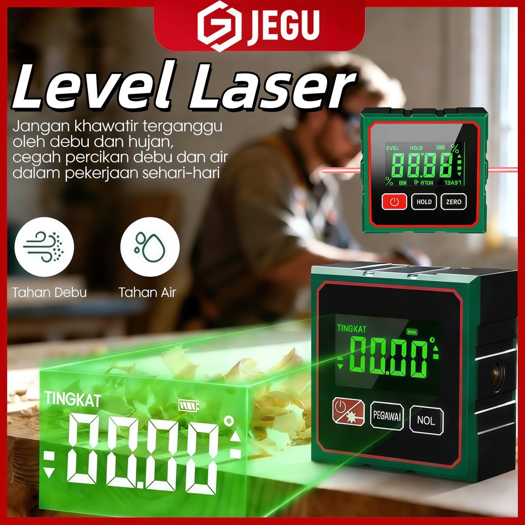 Laser Level Digital Waterpass Elektronik Magnetik Sudut Presisi Cross Line Keramik Plafon