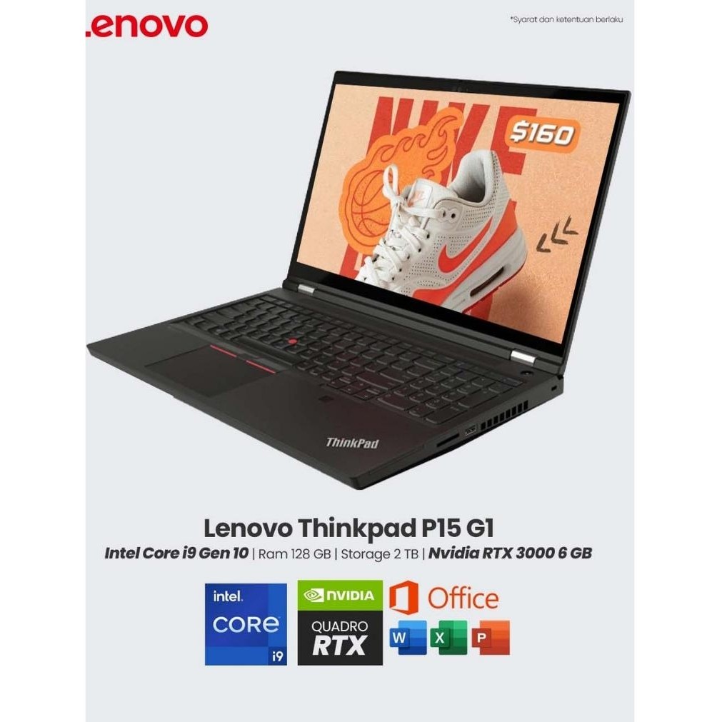 Laptop Lenovo ThinkPad Workstation Editing Rendering Original