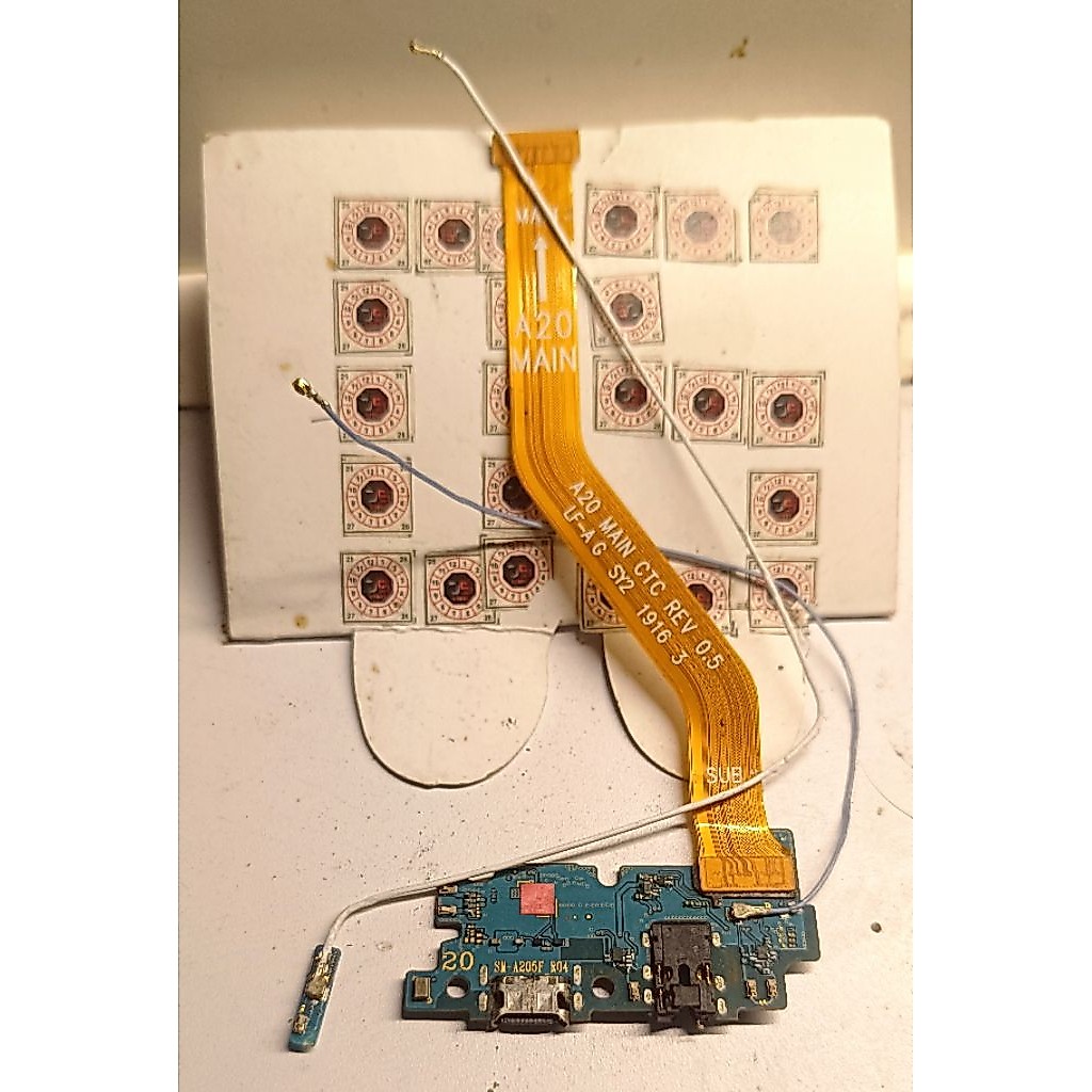 Papan Cas/Board Charger+Flexible Mesin+ Antena Samsung A20 ORI Copotan Baca Deskripsi
