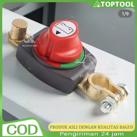 COD Saklar Pemutus Aki Top Post ON OFF Switch 12-48V Battery Disconnect Universal Mobil