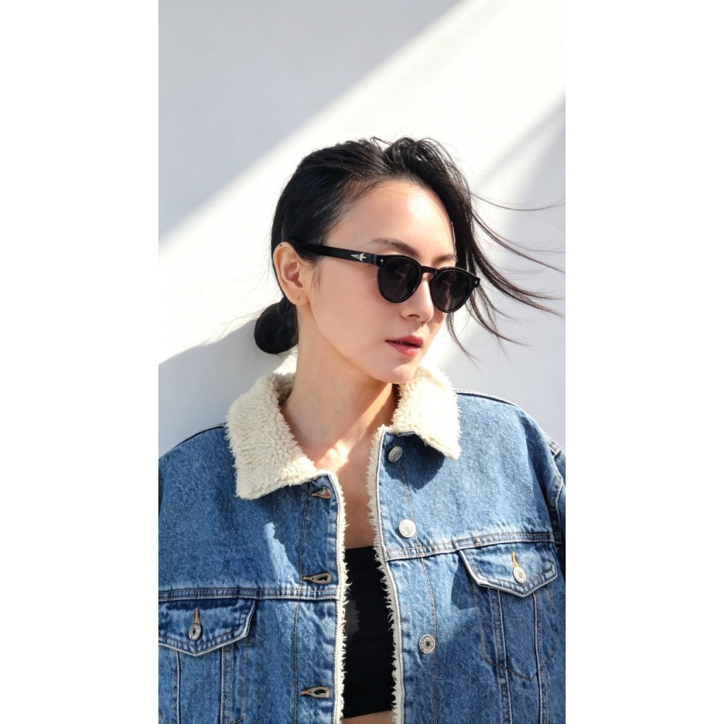 (size XS) RON KACAMATA HITAM LENSA ANTI UV UNISEX WANITA PRIA EYEWEAR KOREA STYLE SUNGLASSES ( COD )