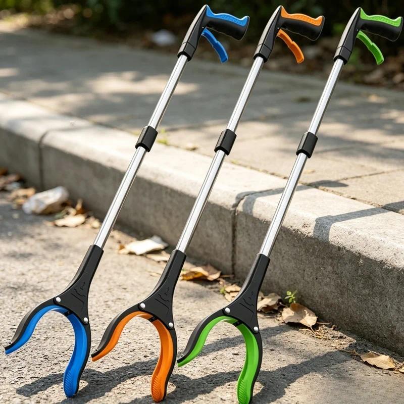 32 Inch Foldable Litter Picker Grabber, 360° Rotating Clamp Lightweight Heavy Duty Trash Grabber for