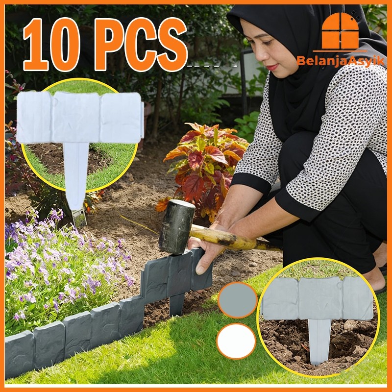 10 PCS Pembatas Tanaman Pagar Tanaman Plastik Pagar Kebun Mini Pagar Taman Dekorasi DIY Hiasan Halam