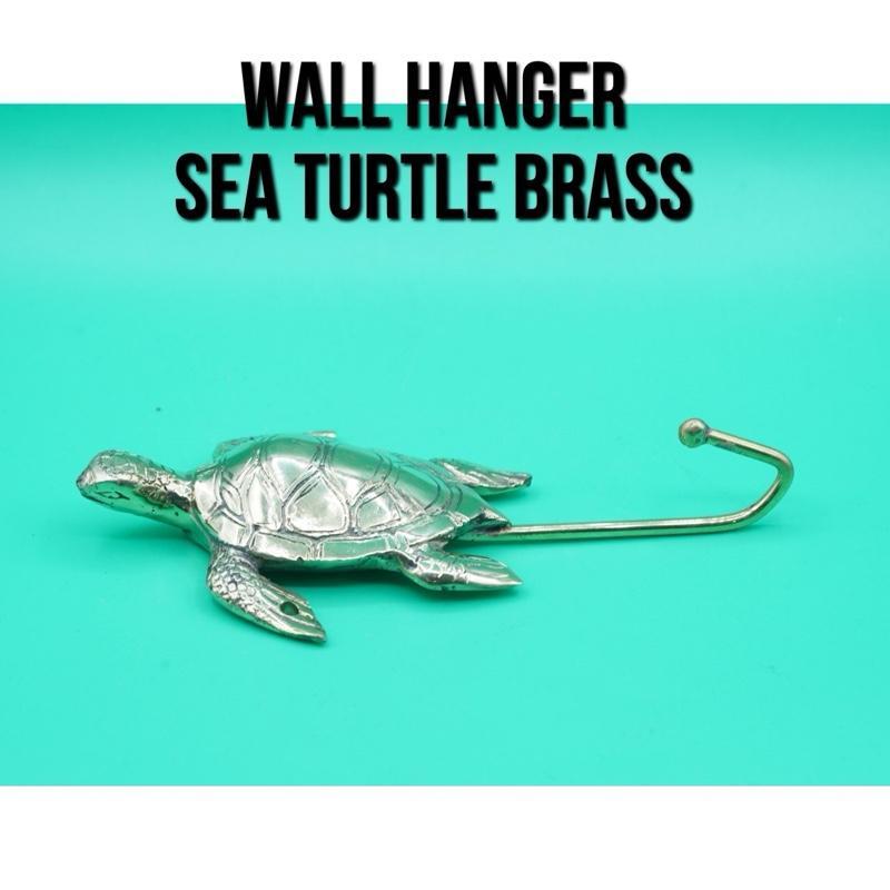 Gantungan Dinding Baju Wall Hanger Hook Sea Turtle Kura Penyu Tortoise Solid Brass Amulet Kuningan M
