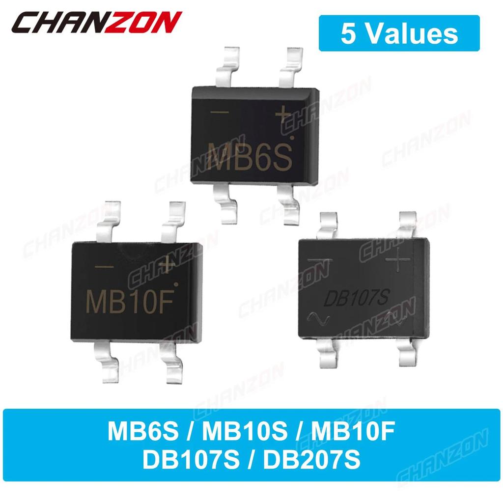 Penyearah Jembatan Dioda SMD MB6S MB10S MB10F DB107S DB207S 0.5A 1A 2A 600V 1000V MBS MBF DB-S MB 6S
