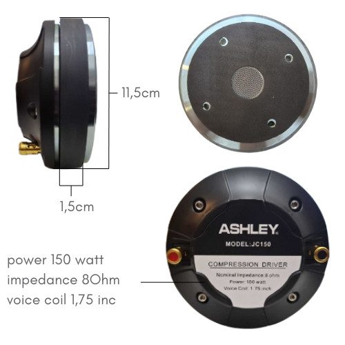 Original DriverTweeter Magnet Ashley JC150 Model Baut/ Driver Tweeter Ashley JC 150