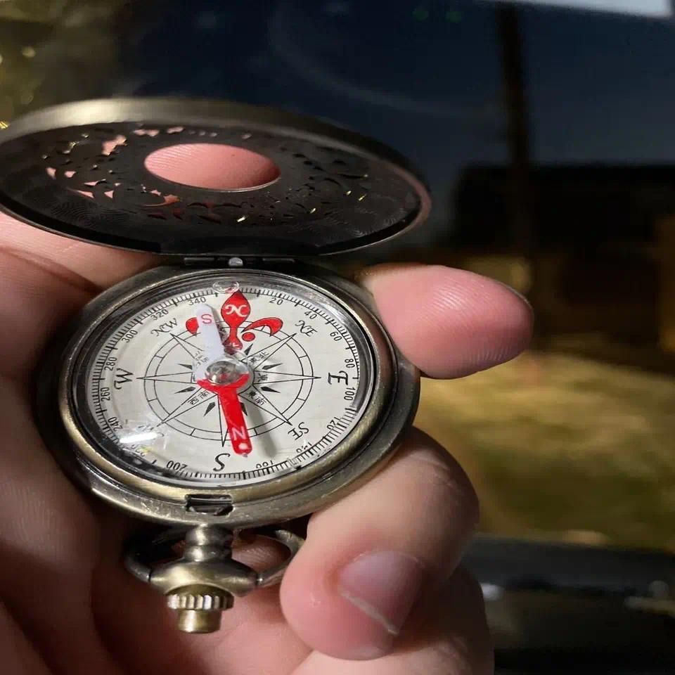 Jam Saku Desain Perunggu, Kompas Jam Saku, Peralatan Luar Ruangan, Navigasi Hiking Luar Ruangan, Kom