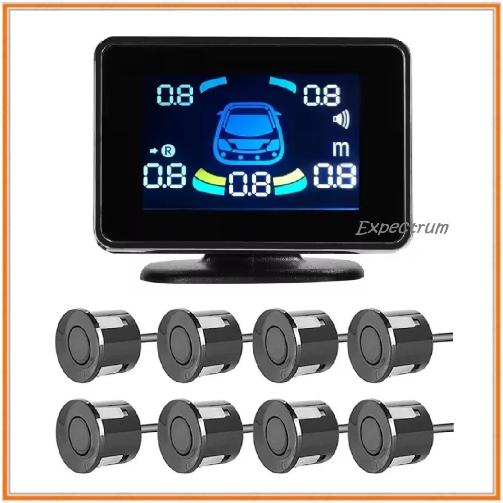 Sensor Parkir Mobil Depan Belakang 8 Sensor + LED Display Meter