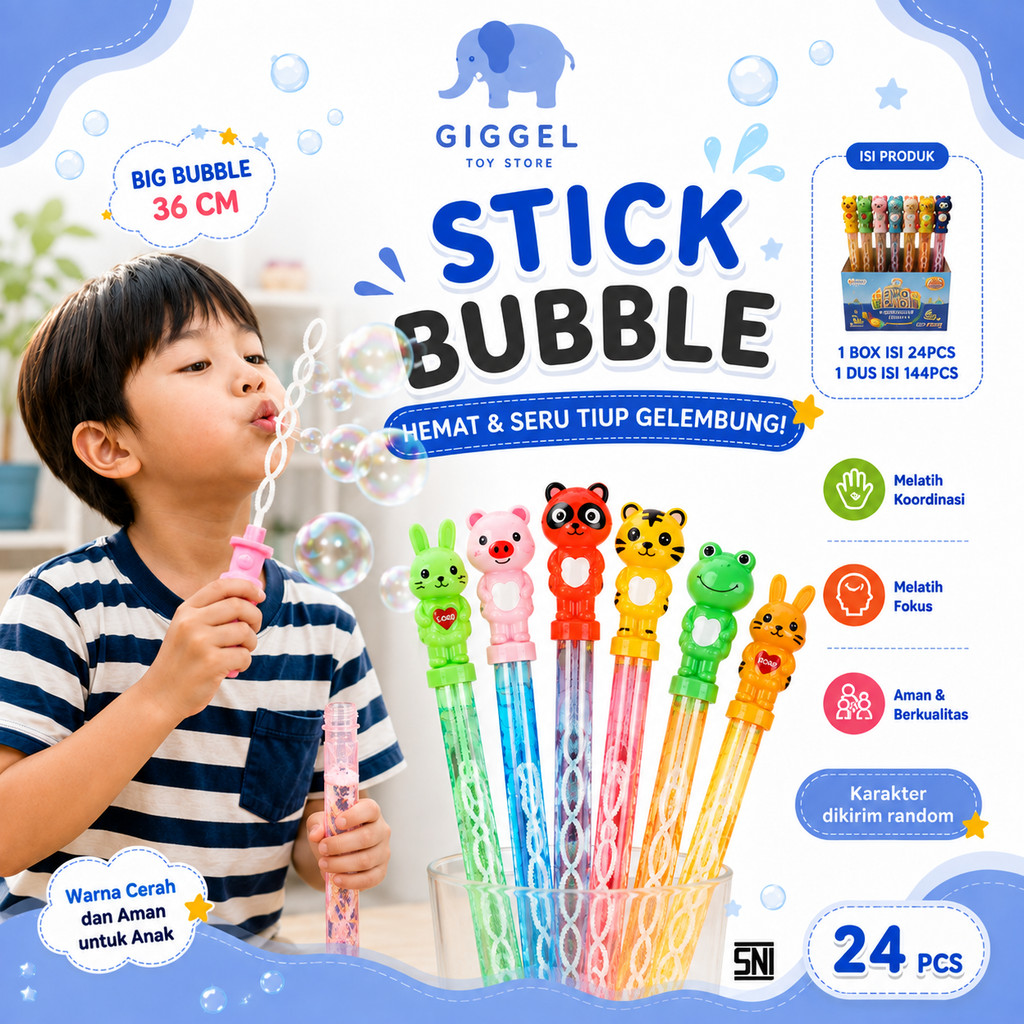 [ Giggel ] (KHUSUS OJEK INSTAN) Mainan Gelembung Stick Bubble / Bubble Sabun Stik Panjang