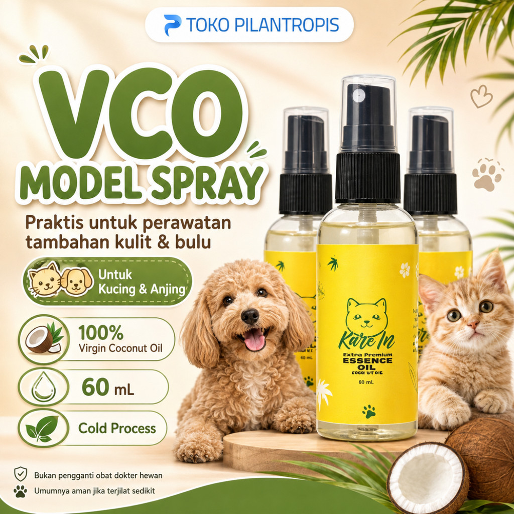 MINYAK VCO KUCING KAREIN OBAT JAMUR KUCING SPRAY SKABIES KURAP GUDIK KUDIS GUDIG KUCING ANJING AMPUH