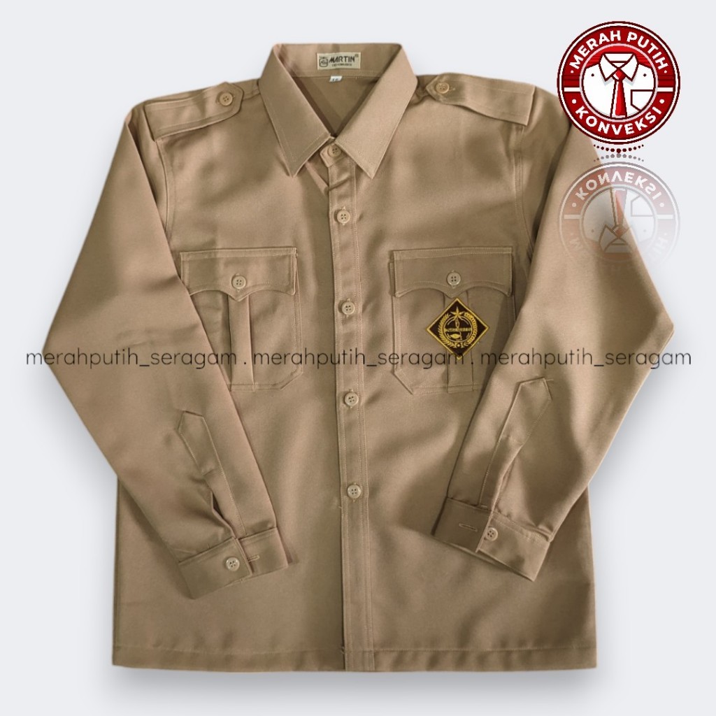 KEMEJA PRAMUKA BAHAN PREMIUM RAPILO Baju Pramuka Rapilo Panjang SMP SMA Pembina