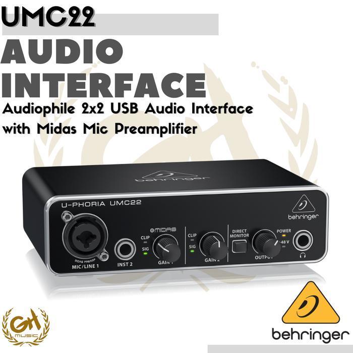 BEHRINGER UMC22 SOUNDCARD AUDIO INTERFACE