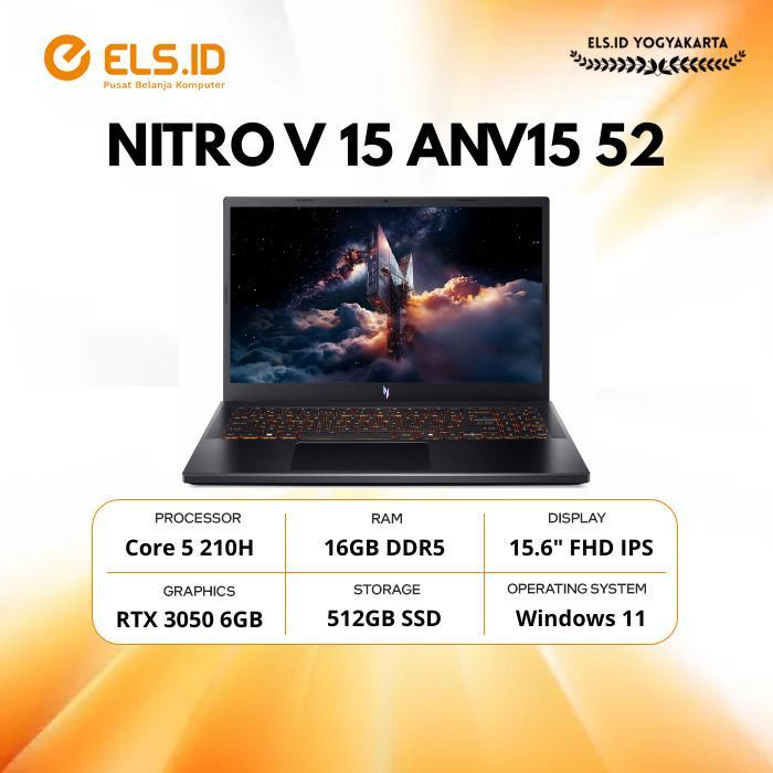 Acer Gaming Nitro V 15 ANV15 52 Intel Core 5 210H 16GB SSD 512GB 15.6" RTX3050 W11+OH2024