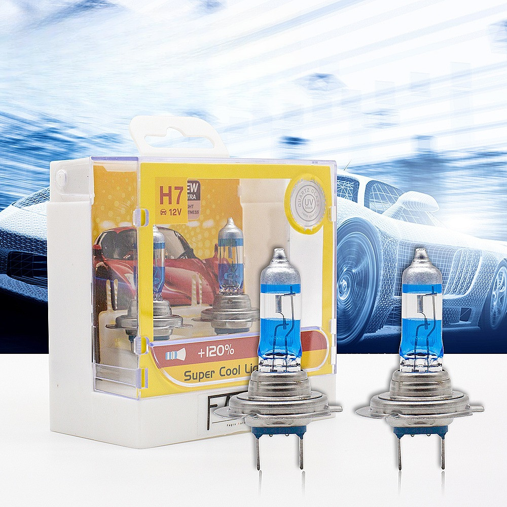 Fagis 2pcs White H1 H3 H4 H7 55W 12V Halogen Lamp Super Bright White Bulb Halogen Headlight Car Head